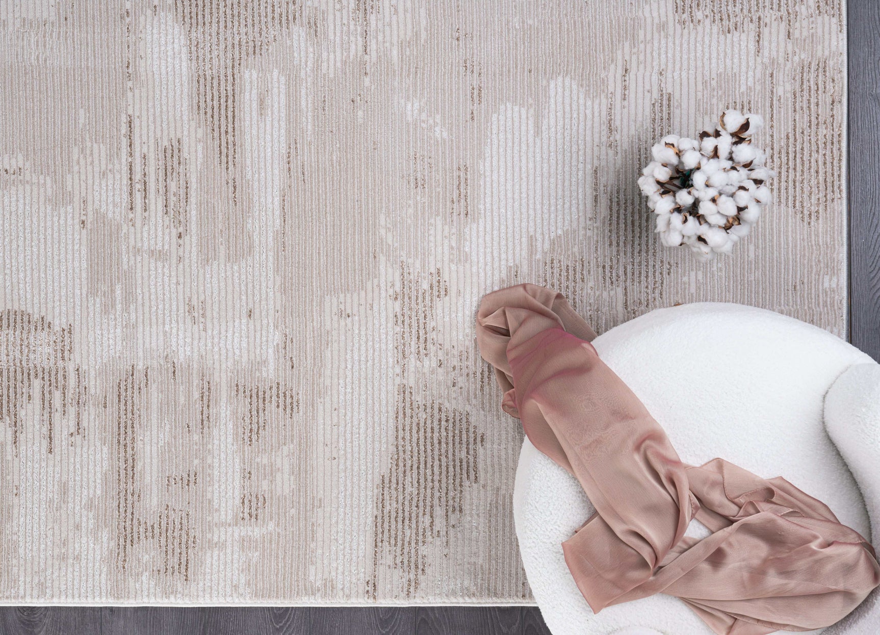 Pastoral Beige/White Woven Non-Slip Indoor Area Rug - Ornate Home