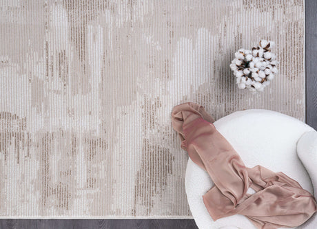 Pastoral Beige/White Woven Non-Slip Indoor Area Rug - Ornate Home