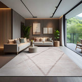 Pastoral Beige/White Woven Non-Slip Indoor Area Rug - Ornate Home