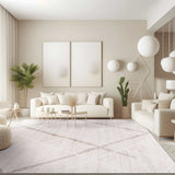 Pastoral Beige/White Woven Non-Slip Indoor Area Rug - Ornate Home