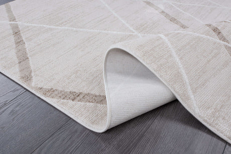 Pastoral Beige/White Woven Non-Slip Indoor Area Rug - Ornate Home