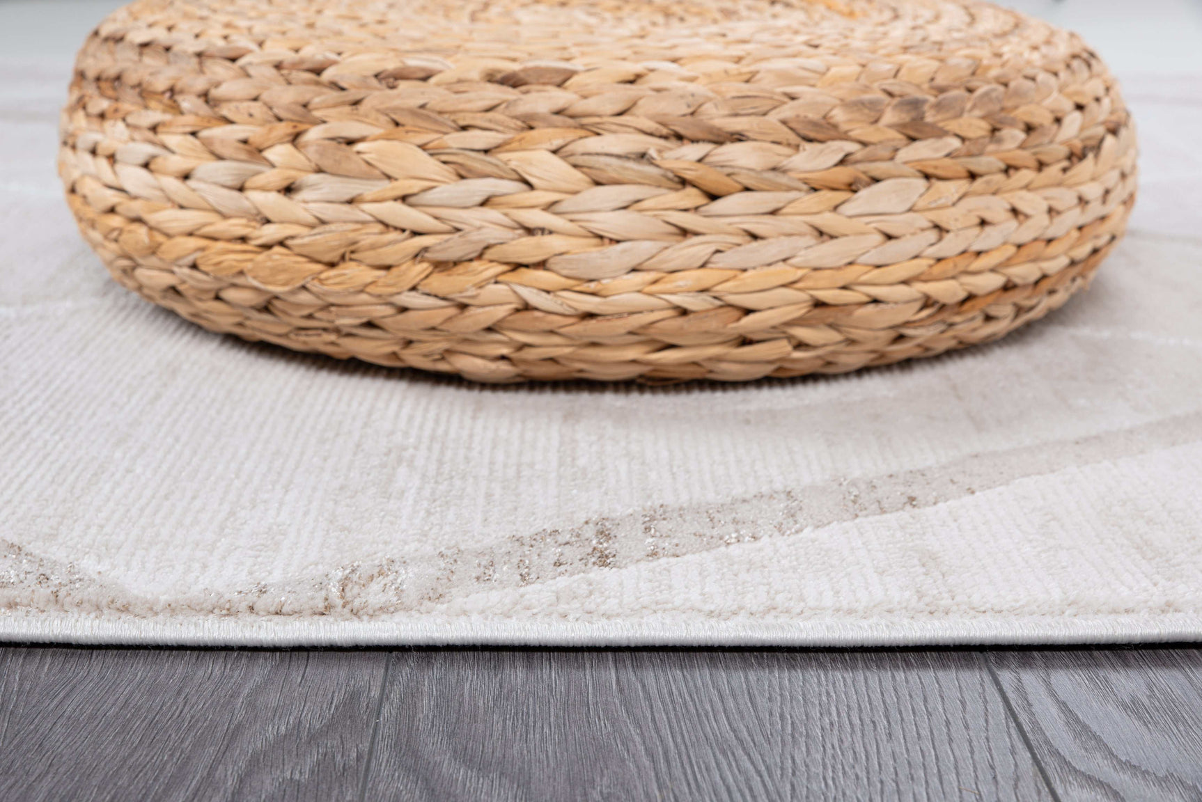 Pastoral Beige/White Woven Non-Slip Indoor Area Rug - Ornate Home