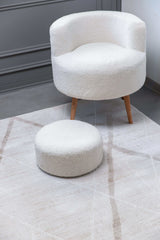 Pastoral Beige/White Woven Non-Slip Indoor Area Rug - Ornate Home