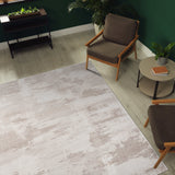 Pastoral Beige/White Woven Non-Slip Indoor Distressed Woven Area Rug - Ornate Home