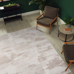 Pastoral Beige/White Woven Non-Slip Indoor Distressed Woven Area Rug - Ornate Home