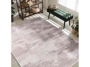 Pastoral Beige/White Woven Non-Slip Indoor Distressed Woven Area Rug - Ornate Home
