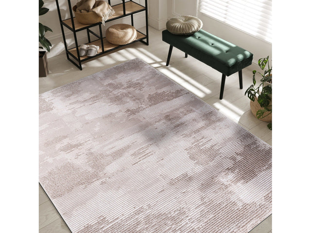 Pastoral Beige/White Woven Non-Slip Indoor Distressed Woven Area Rug - Ornate Home