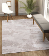 Pastoral Beige/White Woven Non-Slip Indoor Distressed Woven Area Rug - Ornate Home
