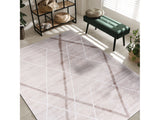 Pastoral Beige/White Woven Non-Slip Indoor Geometric Pattern Area Rug - Ornate Home