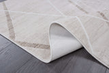 Pastoral Beige/White Woven Non-Slip Indoor Geometric Pattern Area Rug - Ornate Home