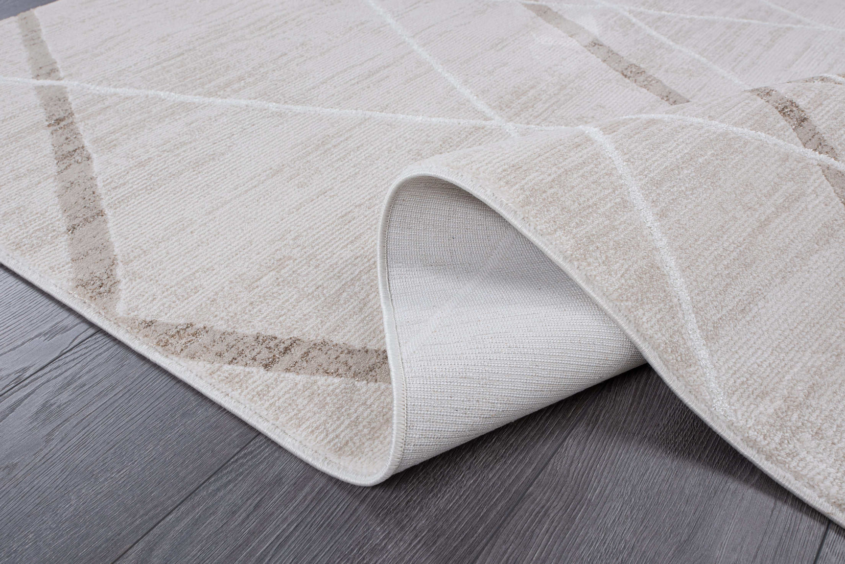 Pastoral Beige/White Woven Non-Slip Indoor Geometric Pattern Area Rug - Ornate Home
