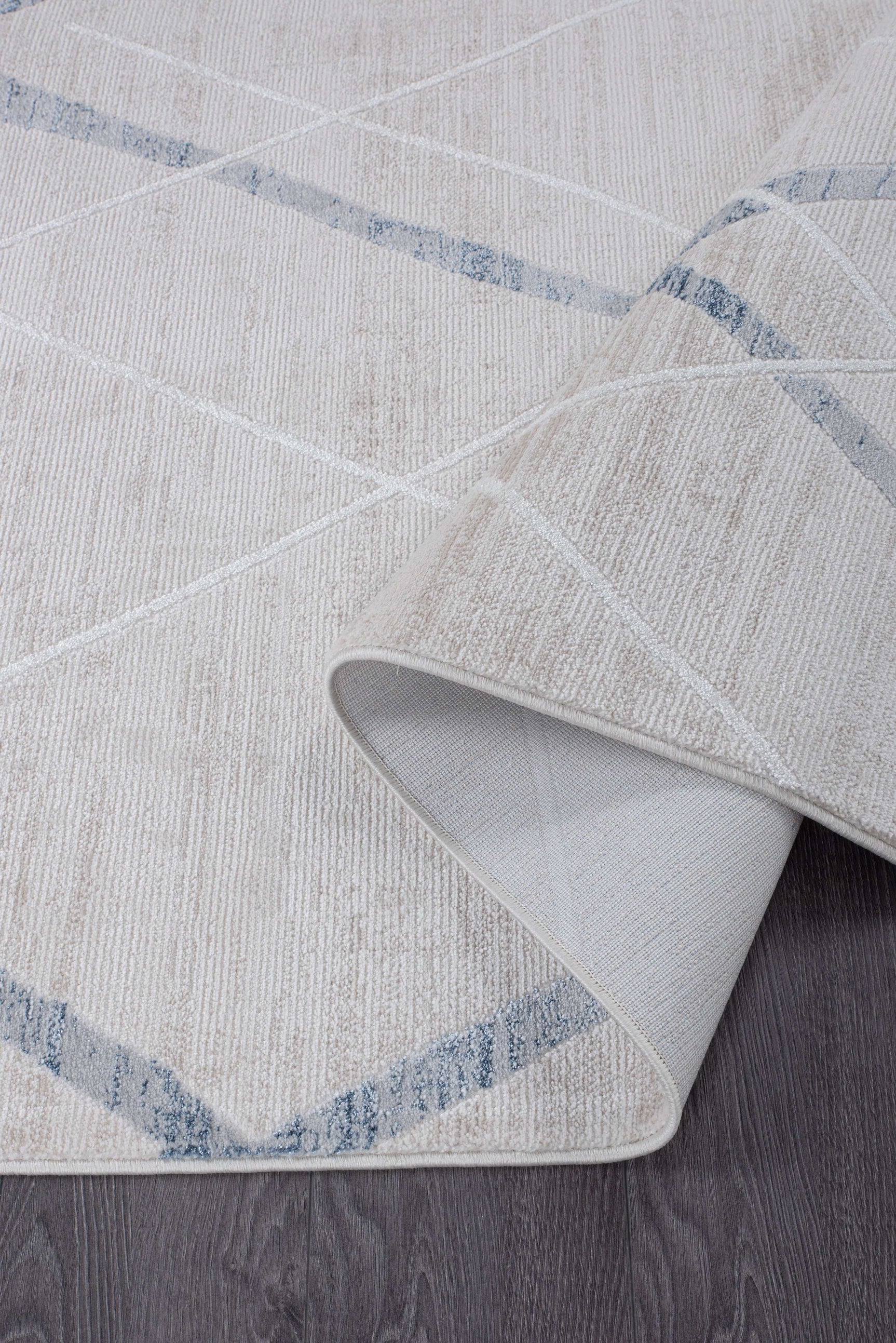 Pastoral Blue/Beige Woven Non-Slip Indoor Area Rug - Ornate Home