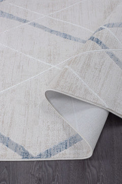 Pastoral Blue/Beige Woven Non-Slip Indoor Area Rug - Ornate Home