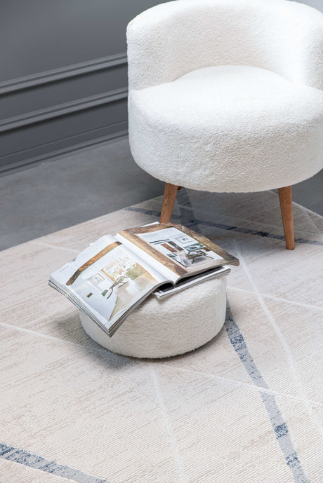 Pastoral Blue/Beige Woven Non-Slip Indoor Area Rug - Ornate Home