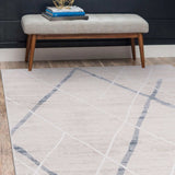 Pastoral Blue/Beige Woven Non-Slip Indoor Area Rug - Ornate Home