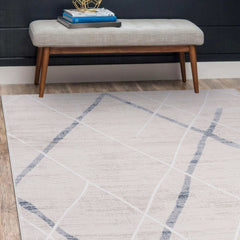 Pastoral Blue/Beige Woven Non-Slip Indoor Area Rug - Ornate Home