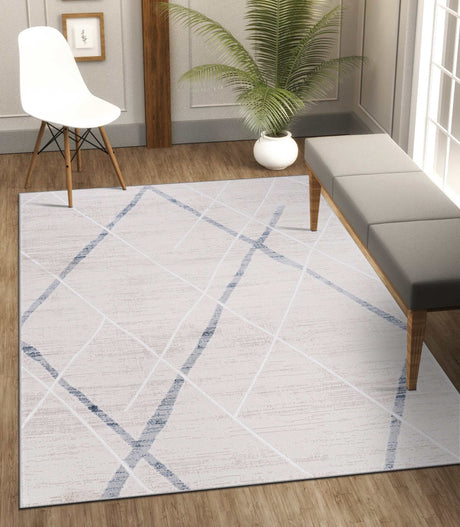 Pastoral Blue/Beige Woven Non-Slip Indoor Area Rug - Ornate Home