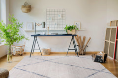 Pastoral Blue/Beige Woven Non-Slip Indoor Area Rug - Ornate Home