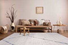 Pastoral Blue/Beige Woven Non-Slip Indoor Area Rug - Ornate Home
