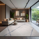 Pastoral Blue/Beige Woven Non-Slip Indoor Area Rug - Ornate Home