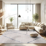 Pastoral Blue/Beige Woven Non-Slip Indoor Area Rug - Ornate Home