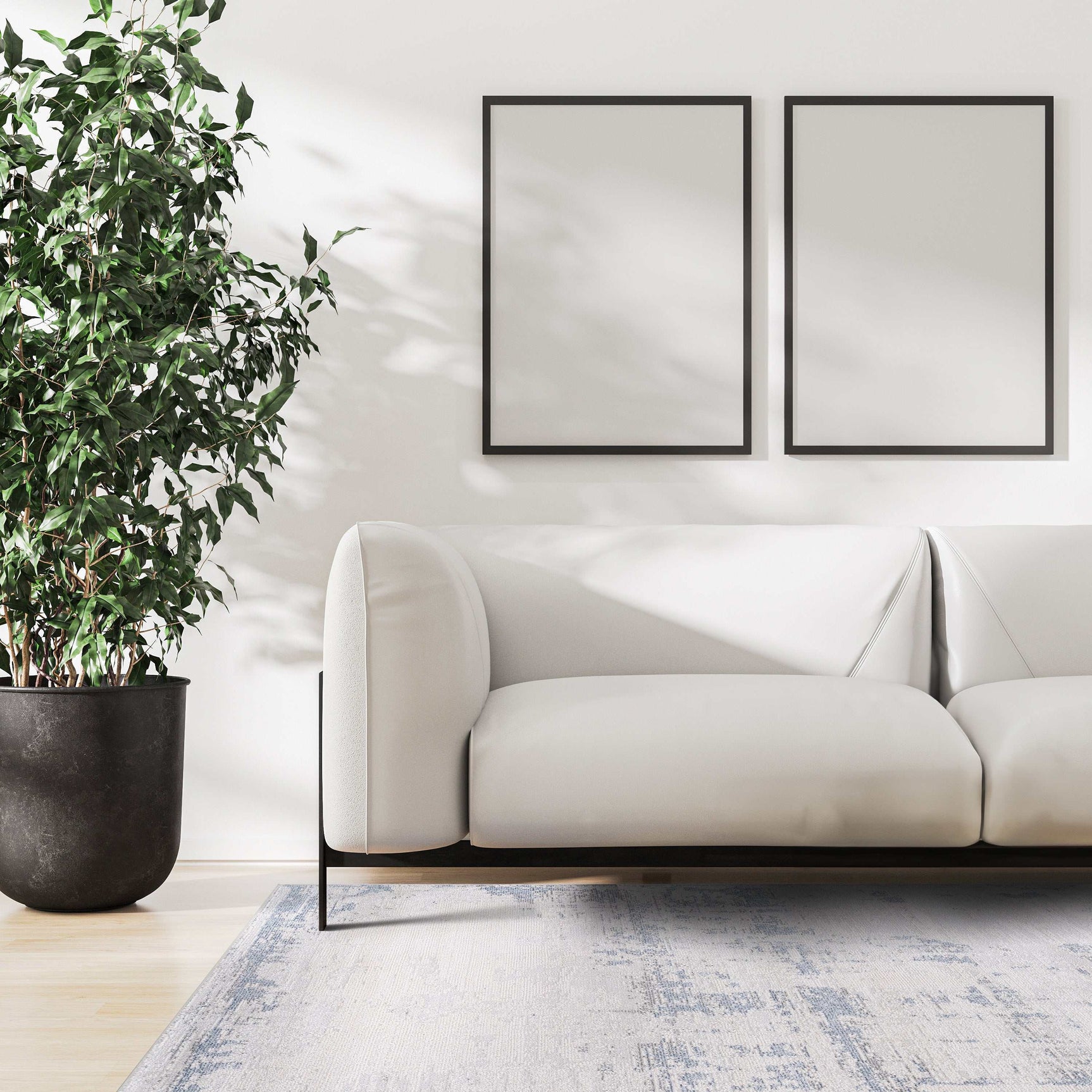 Pastoral Blue/Gray Woven Non-Slip Indoor Area Rug - Ornate Home