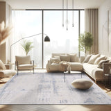 Pastoral Blue/Gray Woven Non-Slip Indoor Area Rug - Ornate Home