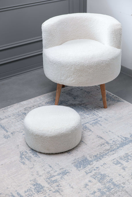 Pastoral Blue/Gray Woven Non-Slip Indoor Area Rug - Ornate Home