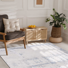 Pastoral Blue/Gray Woven Non-Slip Indoor Area Rug - Ornate Home