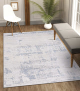 Pastoral Blue/Gray Woven Non-Slip Indoor Area Rug - Ornate Home