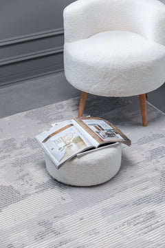 Pastoral Gray/White Woven Non-Slip Indoor Area Rug - Ornate Home