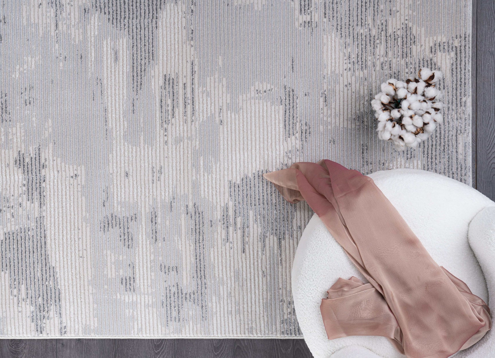 Pastoral Gray/White Woven Non-Slip Indoor Area Rug - Ornate Home