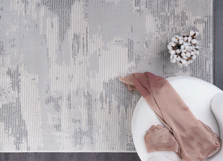 Pastoral Gray/White Woven Non-Slip Indoor Area Rug - Ornate Home