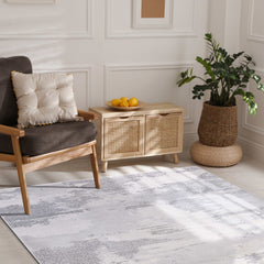 Pastoral Gray/White Woven Non-Slip Indoor Area Rug - Ornate Home
