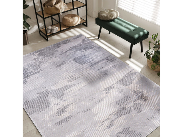 Pastoral Gray/White Woven Non-Slip Indoor Area Rug - Ornate Home