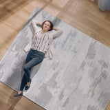 Pastoral Gray/White Woven Non-Slip Indoor Area Rug - Ornate Home