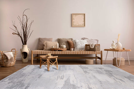 Pastoral Gray/White Woven Non-Slip Indoor Area Rug - Ornate Home