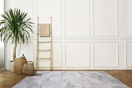 Pastoral Gray/White Woven Non-Slip Indoor Area Rug - Ornate Home