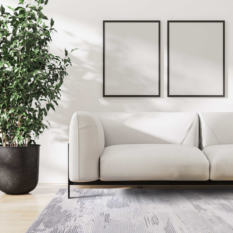 Pastoral Gray/White Woven Non-Slip Indoor Area Rug - Ornate Home