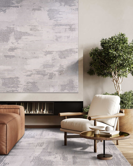 Pastoral Gray/White Woven Non-Slip Indoor Area Rug - Ornate Home