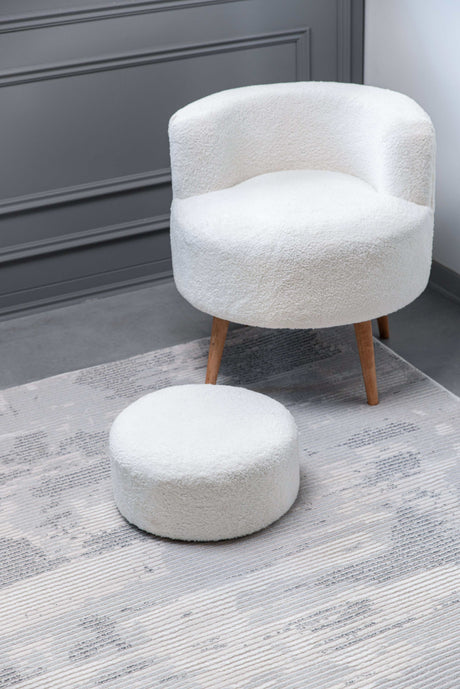 Pastoral Gray/White Woven Non-Slip Indoor Area Rug - Ornate Home