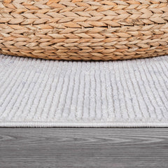 Pastoral White/Blue Woven Non-Slip Indoor Area Rug - Ornate Home