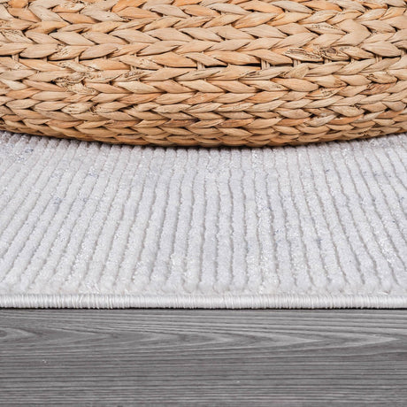 Pastoral White/Blue Woven Non-Slip Indoor Area Rug - Ornate Home