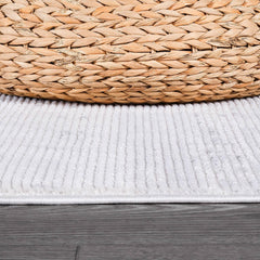 Pastoral White/Gray Woven Non-Slip Indoor Area Rug - Ornate Home