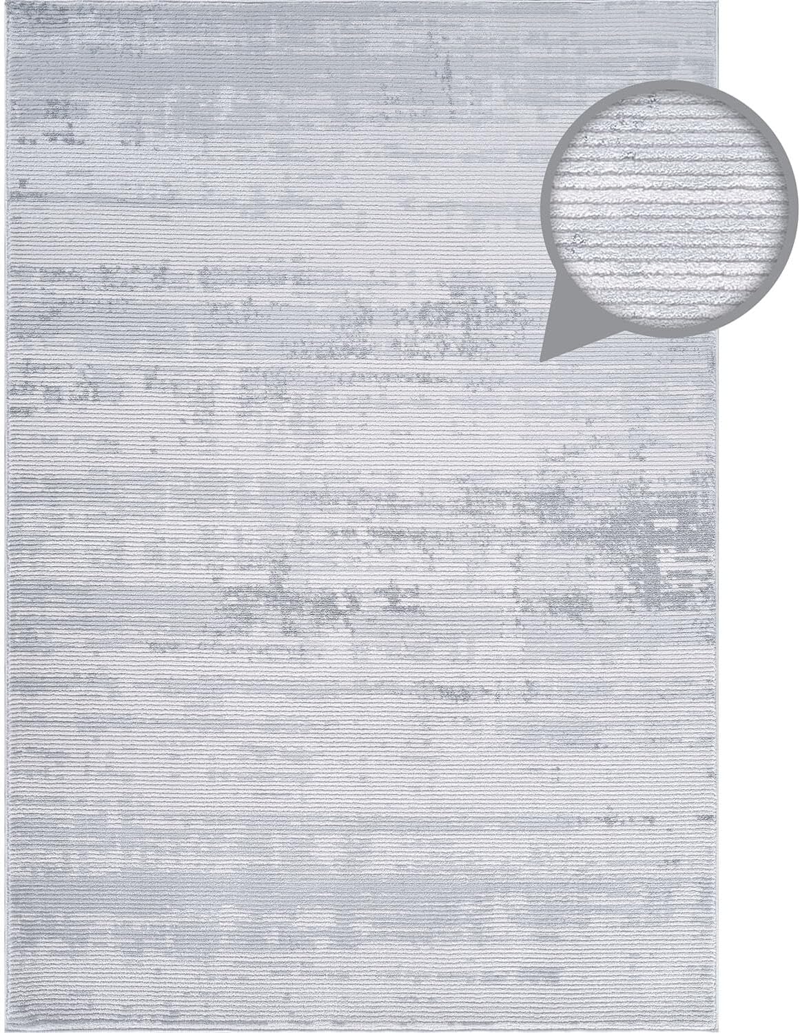 Pastoral White/Gray Woven Non-Slip Indoor Area Rug - Ornate Home