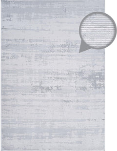 Pastoral White/Gray Woven Non-Slip Indoor Area Rug - Ornate Home