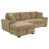 Pastrana Camel Upholstered Sleeper Sectional Sofa LAF Chaise - Ornate Home