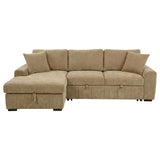 Pastrana Camel Upholstered Sleeper Sectional Sofa LAF Chaise - Ornate Home