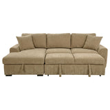 Pastrana Camel Upholstered Sleeper Sectional Sofa LAF Chaise - Ornate Home