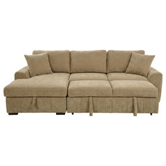 Pastrana Camel Upholstered Sleeper Sectional Sofa LAF Chaise - Ornate Home